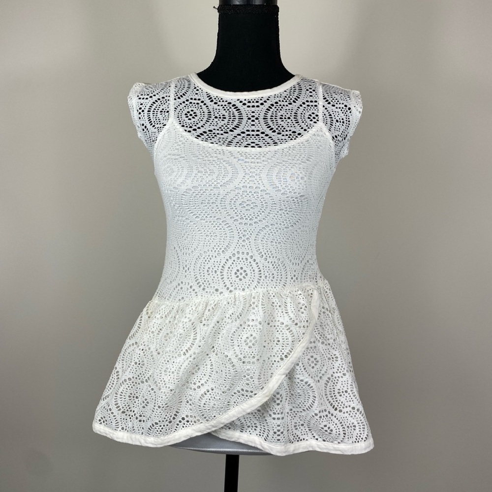 DKNY | Women’s White Lace Layered Tank Top | 6